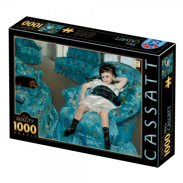 Mała dziewczynka na  niebieskim fotelu, Mary Cassatt (1000el.) - Sklep Art Puzzle